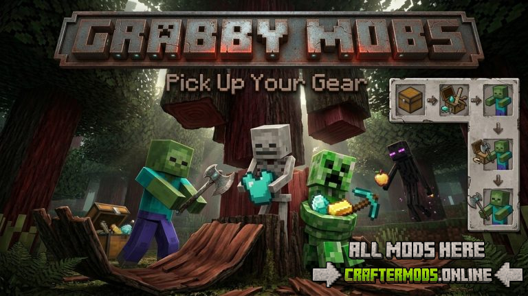 Grabby Mobs — The Minecraft Mod That Makes Every Mob Pick Up Your Gear